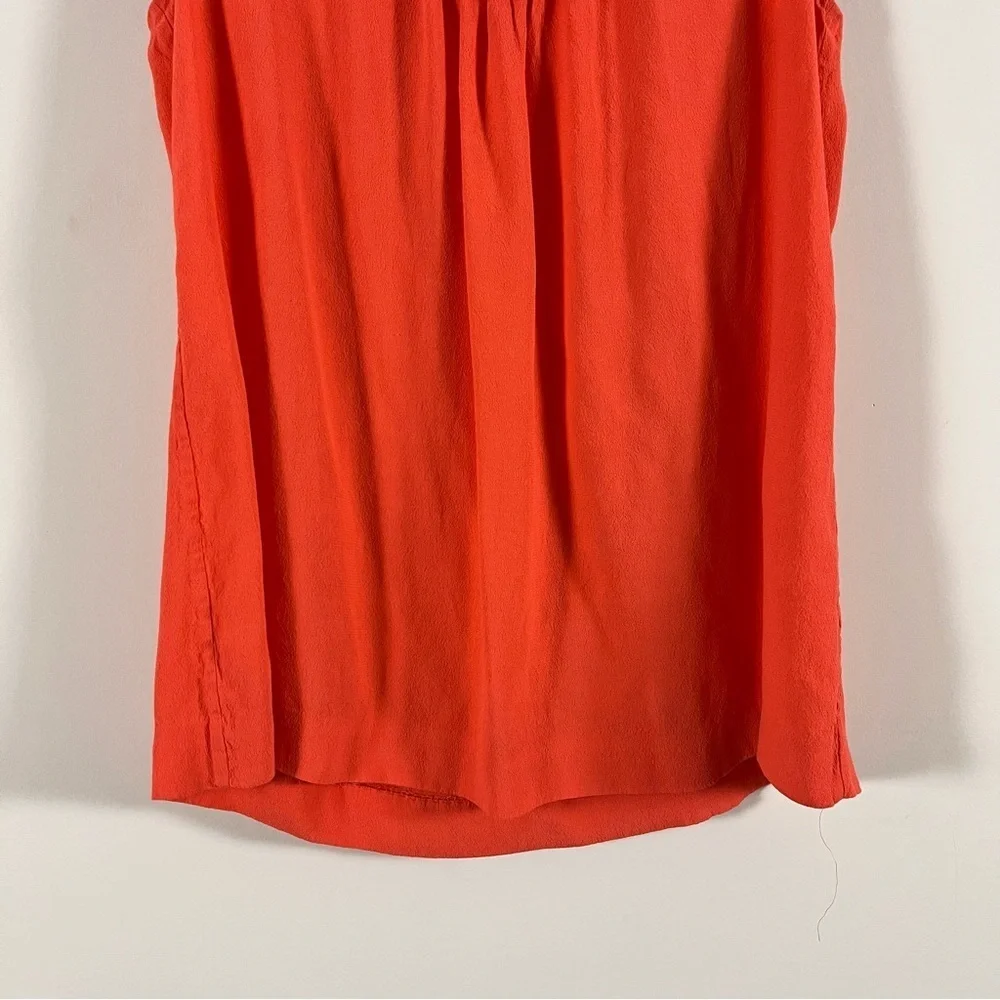 Kate Spade Womens Ruffled Orange Top Very Bright Live Colorfully Flowy Airy
